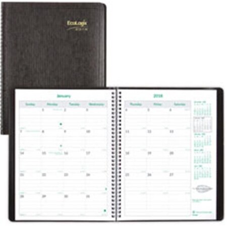 Rediform Rediform REDCB435WBLK Ecologix 14-Month Planner - Black REDCB435WBLK